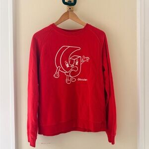 Glossier Red G Pal Crewneck Sweater Size L